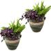 Sunnydaze Set of 2 Purlieu Ceramic Planters - 12 - Tempest