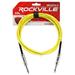 F19B07Rockville RCGT6.0Y 6 1/4 TS to 1/4 TS Instrument Cable-Yellow 100% Copper