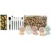 LEOPARD KIT BAG & BRUSH SET (LT TAN) Mineral Makeup Bare Face Powder Foundation