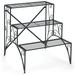 Topbuy 3 Tier Storage Shelf Metal Ladder Plant Stand Flower Pot Display Shelf Rack Natural for Indoor&Outdoor