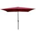 6*9ft Patio Umbrella Waterproof Umbrella with Crank & Push Button Tilt without Flap Table Outdoor Patio Umbrella with 6 Heavy Duty Square Ribs Rectangle Market Umbrellas for Garden Burgundy