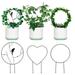 Gpoty 3PCS Garden Stake Plant Support Ferroalloy Plastic Climbing Plant with 15Pcs Ties for Home Balcony Courtyard Garden Park