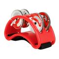 Dcenta Percussion Foot Tambourine with 4 Pairs of Stainless Steel Jingles & Elastic Strap Percussion Musical Instrument for Cajon Accompaniment