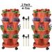 4 Tier Stackable Planter Vertical Garden Planter Indoor/Outdoor Herb Planter for Growing Vegetables Strawberry and Succulents 2 Set