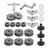 CACAGOO 23pcs Cymbal Replacement Accessories Drum Parts with Cymbal Stand Felts Drum Cymbal Felt Pads Include Wing Nuts Washers Cymbal Sleeves and Drum Key