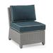 Crosley Furniture Bradenton Wicker Outdoor Sectional Center Chair in Navy/Gray