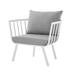 Contemporary Modern Urban Designer Outdoor Patio Balcony Garden Furniture Armchair Lounge Chair Aluminum Fabric White Grey Gray