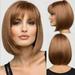 Women Short Straight Wig Synthetic Blonde Brown Hair Heat Resistant Cosplay Party Wigs