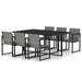 Andoer Trendy 7 Piece Patio Dining Set with Cushions Poly Rattan Gray