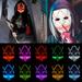 Gustave Scary Halloween LED Mask EL Grow Mask 3 Lighting Modes LED Light UP Creepy Face Mask for Halloween Costume Cosplay Party Blue