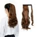 SHCKE 24 Inch Straight Ponytail Extension 18 Inch Clip in Curly Ponytail Extension Wrap Around Ponytail Extension Synthetic Hairpieces for Women