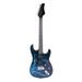 Kepooman Lightning Style Electric Guitar with Power Cord & Strap & Bag & Plectrums - Black & Dark Blue