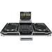 LOW PROFILE (1-TIER) GLIDE STYLE DJ COFFIN W/WHLS FOR A 12 FORMAT DJ MIXER & TWO TURNTABLES IN BATTLE POSITION