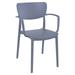 33 Gray Solid Stackable Patio Dining Arm Chair