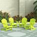 Westintrends Malibu Outdoor Rocking Chair Set of 4 All Weather Resistant Poly Lumber Classic Porch Rocker Chair 350 lbs Support Patio Lawn Plastic Adirondack Chair Lime