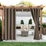 TOPCHANCES Outdoor Patio Curtains - Heavy Weighted Porch Waterproof Curtains Outside Shade for Farmhouse Cabin Pergola Cabana Corridor Terrace Brown 4 Panels 52 x 94 inches Long (4 Pack)