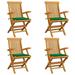 ametoys Patio Chairs with Green Cushions 4 pcs Solid Teak Wood