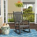 GARDEN Classic Plastic Adirondack Porch Rocking Chair Gray