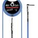 Mophead 15 Foot Double Insulated and Road Ready Tweed Braided 1/4 in TS to 1/4 in TS Guitar and Bass Instrument Cable Right Angle Blue and Red