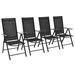 vidaXL Patio Folding Chairs Camping Garden Lawn Chair Aluminum and Textilene