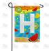 America Forever Summer Watermelon Monogram Garden Flag Letter H 12.5 x 18 inches Fruit Kiwi Pineapple Double Sided Vertical Outdoor Yard Lawn Decorative Fun Refreshing Summertime Garden Flag