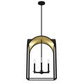 Hunter 18 inch Dukestown Natural Iron and Gold Leaf 4 Light Pendant Ceiling Light Fixture