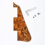 Pickguard for Chinese Made Epiphone Les Paul Standard Modern Style with Bracket Shell Tiger 4 Ply Chrome
