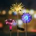 Flower Garden Solar Lights Outdoor 3 Pack Dandelion Lily Sunflower Solar Stake Light Color Changing Figurines LED Landscape Lighting for Lawn Yard Path Walkway Decors