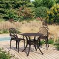 vidaXL 3 Piece Bistro Set Cast Aluminum Bronze 0583