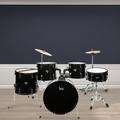 Kepooman Kids Drum Set - Junior Kit w/ 5-Piece Black with Bass Drum two Tom Drum Sticks Beginner Drum Sets & Musical Instruments