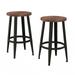 Somerset Home Wood Counter-Height Bar Stools with Black Metal Base Set of 2