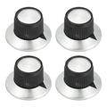 4pcs 6mm Potentiometer Control Knobs For Electric Guitar Acrylic Volume Tone Knobs Black Silver Tone
