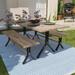 SEI Staisica Contemporary Outdoor Dining Set â€“ 3pc Natural with Black Finish