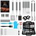 AISITIN 35Pcs BBQ Grill Grilling Accessories Tools Set Barbecue Tool Sets with Thermometer Steel Fork Stainless Steel Tongs BBQ Accessories for Grill Outdoor