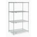 Nexel 5 Tier Silver Epoxy Wire Shelving Starter Unit 48 W x 18 D x 86 H