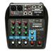 Vistreck TU04 BT Sound Mixing Console Record 48V Phantom Power Monitor AUX Paths Plus Effects 4 Channels Audio Mixer with USB