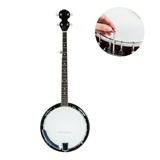 Zimtown 5-String 24 Bracket Geared Tunable Banjo High Quality with Closed Solid Back and White Jade Tune Pegs