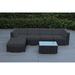 Ohana 6 Piece Outdoor Wicker Patio Furniture Sectional Conversation Set - Black Wicker