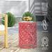 GDF Studio Verdugo Outdoor Metal Side Table Dark Coral