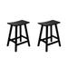 Costaelm Costaelm 24 Poly Plastic Outdoor Patio Counter Stool (Set of 2) Black Black