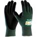 12 Pack MaxiFlex Cut 34-8743 Cut Resistant Nitrile Coated Work Gloves with Green Knit Shell and Premium Nitrile Coated Micro-Foam Grip on Palm & Fingers. Size: Medium