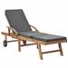 Suzicca Sun Loungers with Cushions 2 pcs Solid Teak Wood Dark Gray