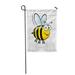 LADDKE Yellow Bumble of Friendly Cute Bee Flying and Smiling Garden Flag Decorative Flag House Banner 28x40 inch