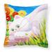 Carolines Treasures 6102PW1414 White Cat Decorative Canvas Fabric Pillow 14Hx14W multicolor