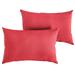 Humble and Haute Charisma Outdoor Textured Red Pillow Made with Sunbrella (Set of 2) 12 in H x 18 in W