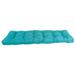 Blazing Needles 60 x 19 in. Tufted Solid Outdoor Spun Polyester Loveseat Cushion Aqua Blue