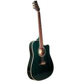 Kona Thin-Body Acoustic Electric Guitar Spruce with Transparent Blue Finish