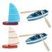 1 Set of Resin Playthings DIY Playthings Small Boat Ornaments Micro-Landscape Adornments