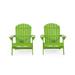 Cartagena Outdoor Rustic Acacia Wood Folding Adirondack Chair Set of 2 Light Green