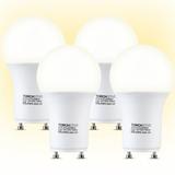 TORCHSTAR Dimmable GU24 LED Light Bulb 60W Equivalent 2 Prong Light Bulbs 3000K WarmWhite 9.5W 800 Lumens UL & ES Listed A19 Shape Bulbs GU24 Twist Lock Base Pack of 4